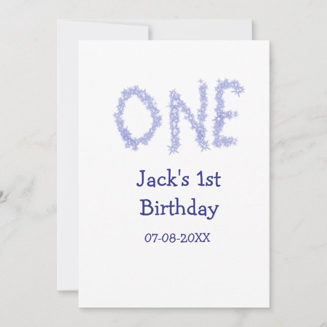 Cartão De Festividades Um primeiro aniversario moderno de menino brilhant (Frente)