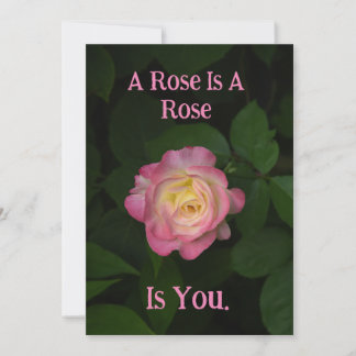 Cartão De Festividades Um Rosa É Rosa!