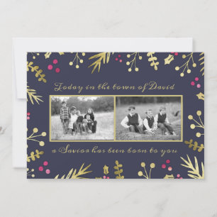 Cartão De Festividades Um Salvador Foi Uma Foto Religiosa De Natal Nascer