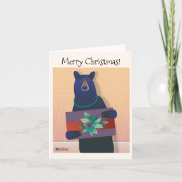 Cartão De Festividades 💕 Um urso tem um presente de feriado - ©️ TrForsm