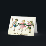 Cartão De Festividades Um vintage 1913 do trio das crianças do Feliz<br><div class="desc">Uma reprodução de um cartão do vintage. Leves imperfeições devido à condição original do artigo.</div>