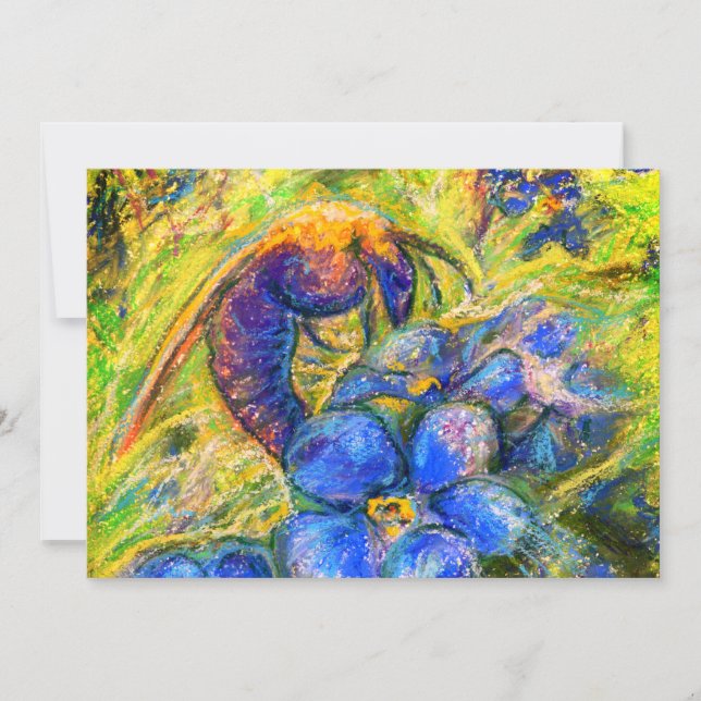 Cartão De Festividades Uma abelha e não me esqueça das flores (Frente)