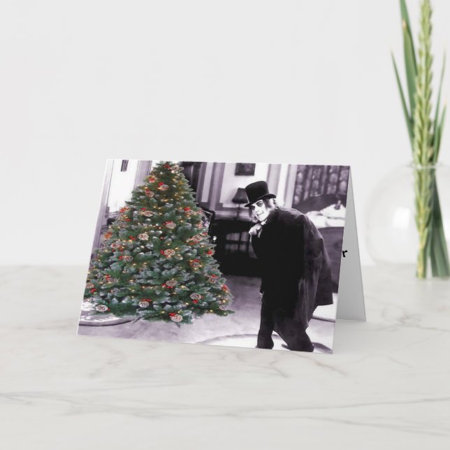 Cartão De Festividades Uma Árvore De Natal Depois De Mignight (Frente)