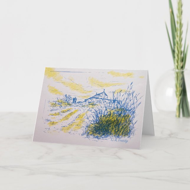 Cartão De Festividades Uma Caminhada da Noite (Frente)