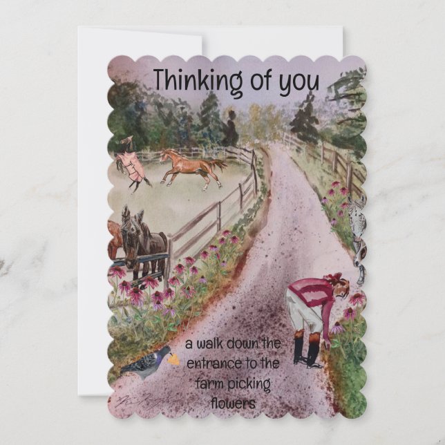 Cartão De Festividades uma caminhada pela entrada da fazenda (Frente)