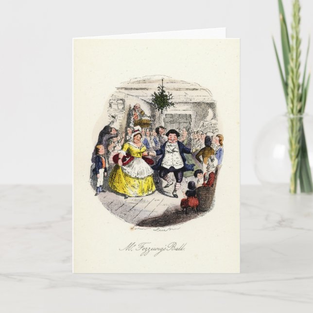 Cartão De Festividades Uma Carola de Natal - A Bola do Sr. Fezziwigs (Frente)