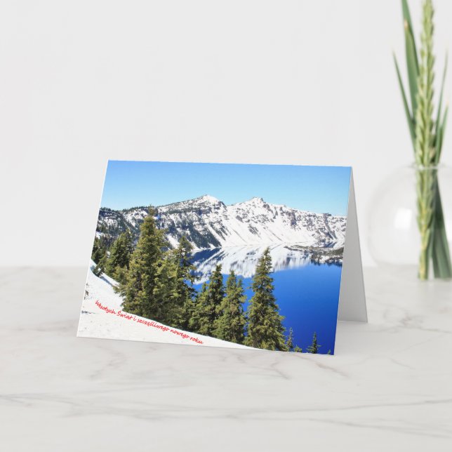 Cartão De Festividades Uma cena de inverno para o Natal polonês 1 (Frente)