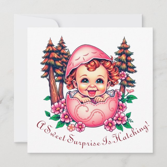 Cartão De Festividades Uma Doce Surpresa Está Para Nascer (Frente)