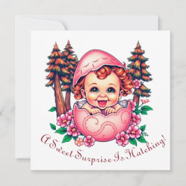 Cartão De Festividades Uma Doce Surpresa Está Para Nascer