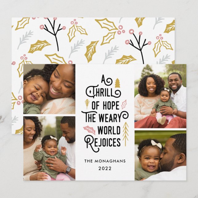 Cartão De Festividades Uma emoção da esperança | Foto de Colagem (Frente/Verso)