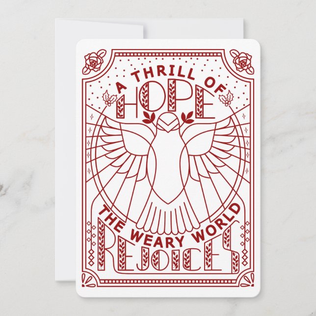 Cartão De Festividades Uma emoção de esperança, o mundo cansado se regozi (Frente)