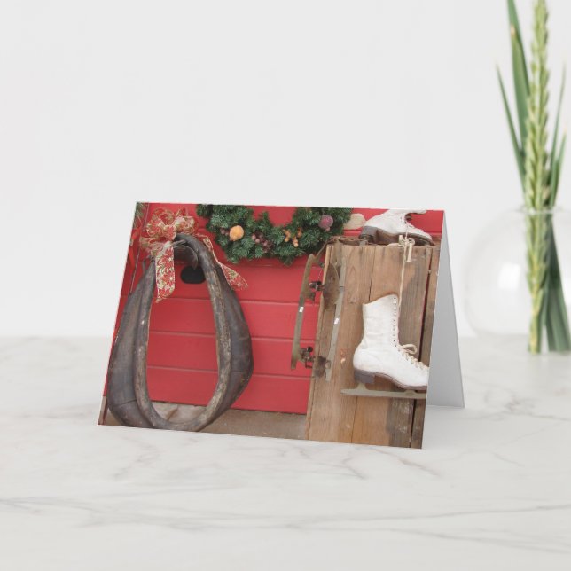 Cartão De Festividades Uma Exibição de Natal Ocidental (Frente)