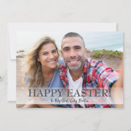 Cartão De Festividades Uma foto da família de Felzs pascoa Elegant Script