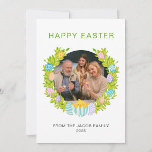 Cartão De Festividades Uma foto da família de Felzs pascoa Elegante simpl