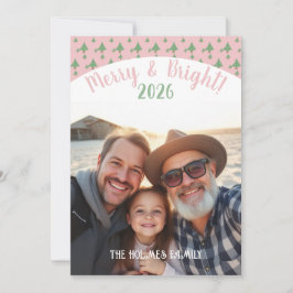 Cartão De Festividades Uma foto da família de Natal, rosa