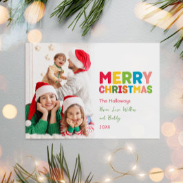Cartão De Festividades Uma Foto de Feliz Natal Colorida e Brilhante