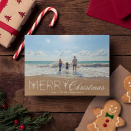 Cartão De Festividades Uma Foto Minimalista de Feliz Natal Elegante