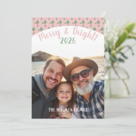 Cartão De Festividades Uma Foto Natal Família Cuie Rosa