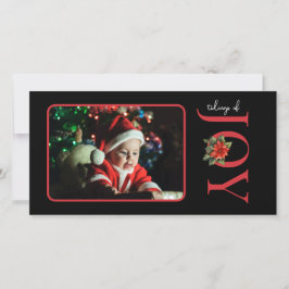 CARTÃO DE FESTIVIDADES UMA FOTO RED JOY / POINSETTIA