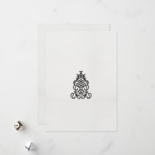 Cartão De Festividades uma imagem em preto e branco de um design ornament