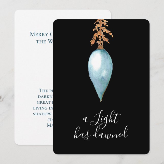 Cartão De Festividades Uma Luz Desertou O Natal Moderno Da Aquarela (Frente/Verso)