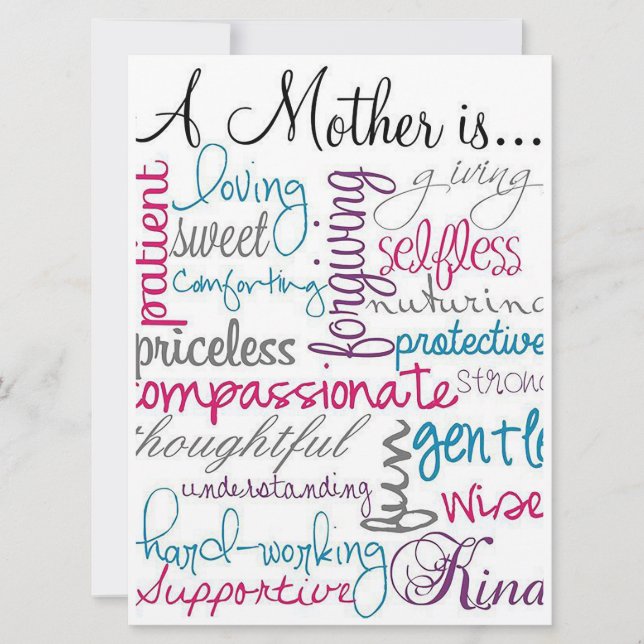 Cartão De Festividades Uma Mãe É... (Frente)
