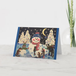 Cartão De Festividades "Uma Noite Mágica na Neve"