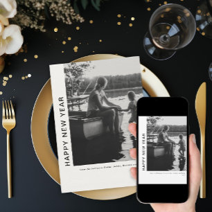 Cartão De Festividades Uma Nova Foto Minimalista de Ano Novo