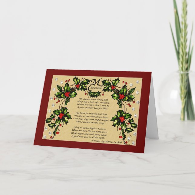 Cartão De Festividades Uma oração de Natal (Frente)