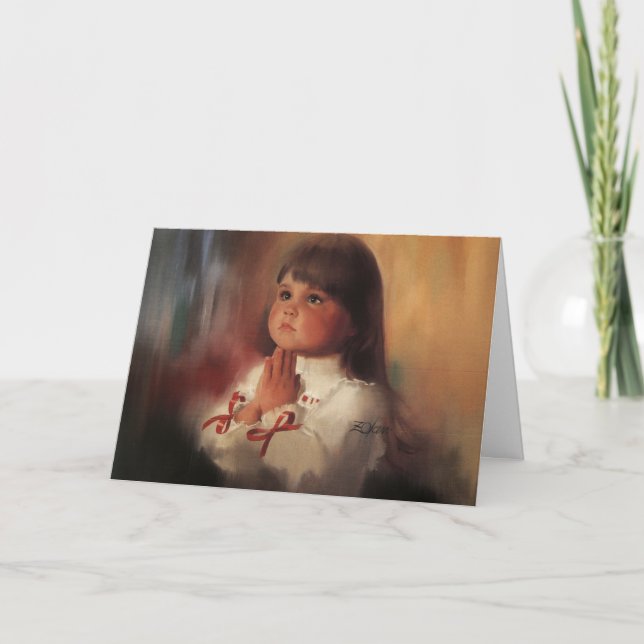 Cartão De Festividades Uma oração do Natal (Frente)