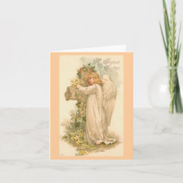 Cartão De Festividades Uma páscoa feliz do vintage do anjo da páscoa