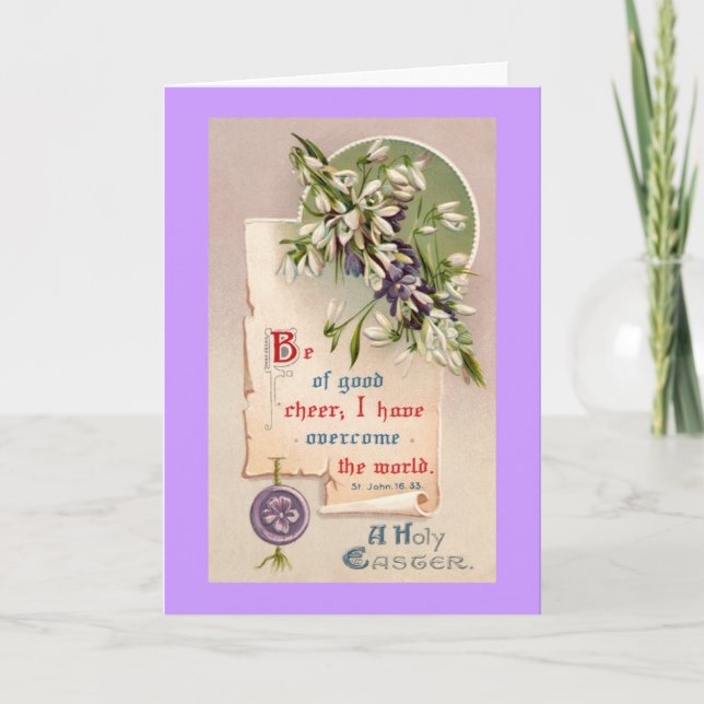 Cartão De Festividades Uma páscoa santamente (Frente)