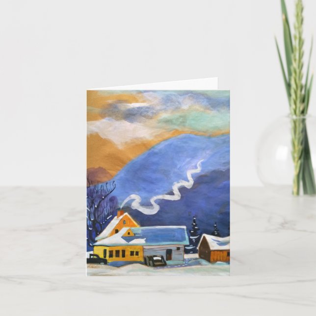 Cartão De Festividades Uma pequena Fazenda gelada (Frente)