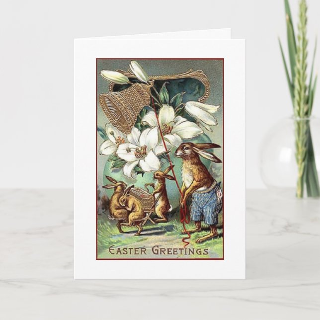 Cartão De Festividades Uma Placa de Celebração de Páscoa Vintage (Frente)
