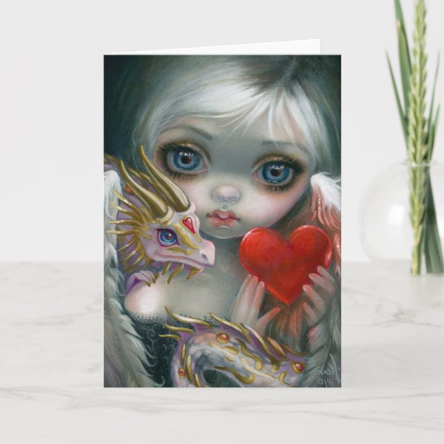 Cartão De Festividades Uma placa de saudação do Namorados Dragonista (Frente)