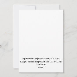Cartão De Festividades Uma robusta passagem de montanha nos EAU.