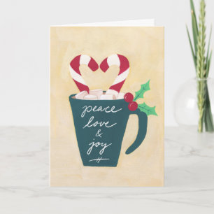 Cartão De Festividades Uma Taça de Paz, Amor e Alegria