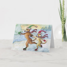 Cartão De Festividades Uma tradição de férias - patinar