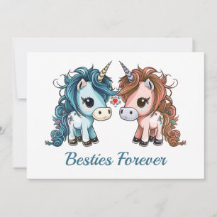 Cartão De Festividades Unicorn Besties para Sempre
