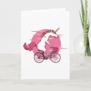 Cartão De Festividades Unicorn Bicycle vazio em todas as ocasiões
