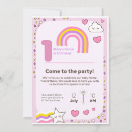 Cartão De Festividades unicorn Birthday Invitation 