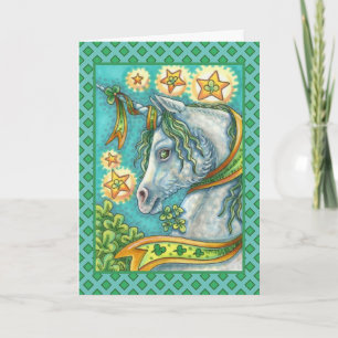 CARTÃO DE FESTIVIDADES UNICORN IRLANDÊS, RUA. CAVALO DE FANTASIA DO DIA