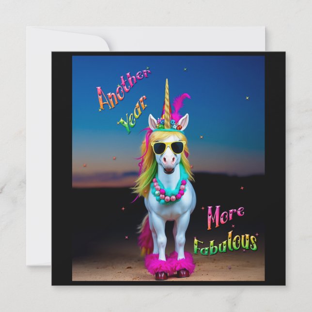 Cartão De Festividades Unicorn Sassy Birthday Card personalize (Frente)