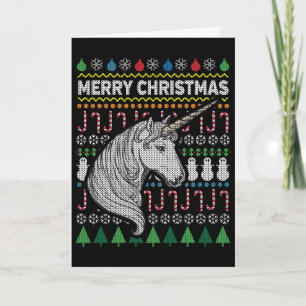 Cartão De Festividades Unicorn Ugly Christmas Sweater Wildlife Series