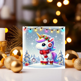 Cartão De Festividades Unicórnio com Proteto Aconchegante para as Orelhas