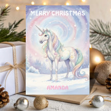 Unicórnio de Natal das Crianças Neve Desejo