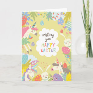 Cartão De Festividades unicórnio páscoa