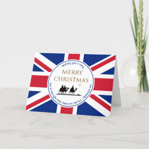 Cartão De Festividades Union JACK UK Three Wise Men Scripting CHRISTMAS