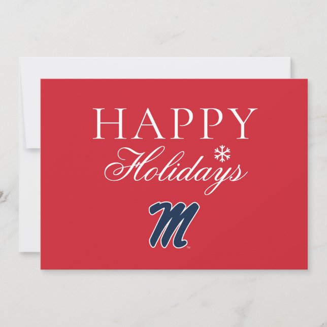 Cartão De Festividades Universidade do Mississippi | Script M (Frente)