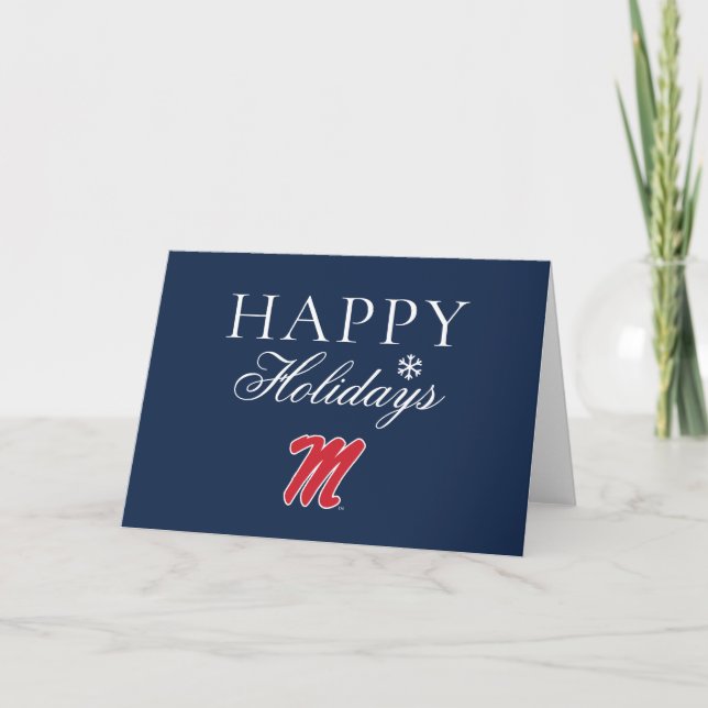 Cartão De Festividades Universidade do Mississippi | Script M (Frente)